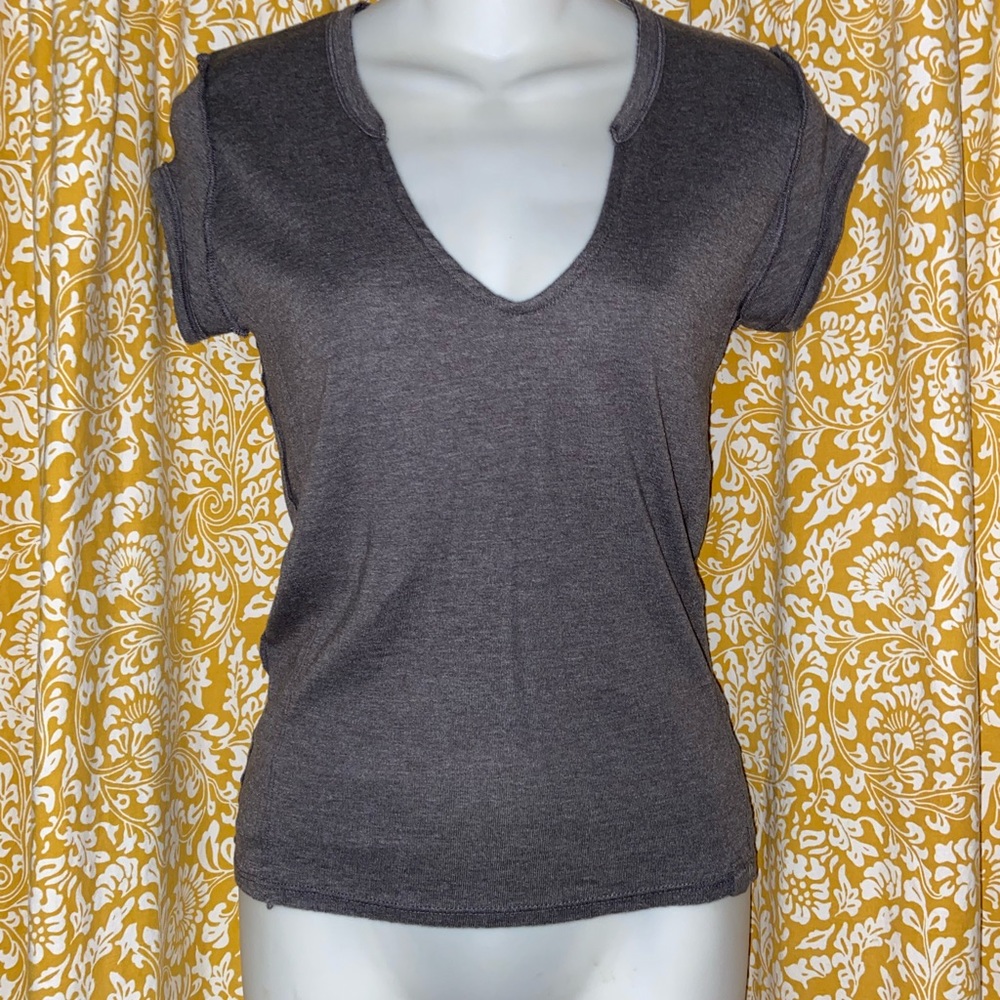 Free People T Shirt Top Blouse Charcoal XS / Small / S